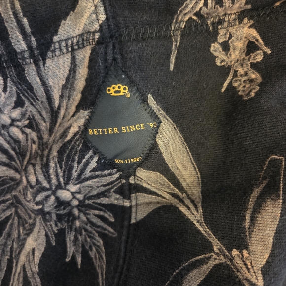 Men's Black Floral Hoodie - Picture 6 of 7